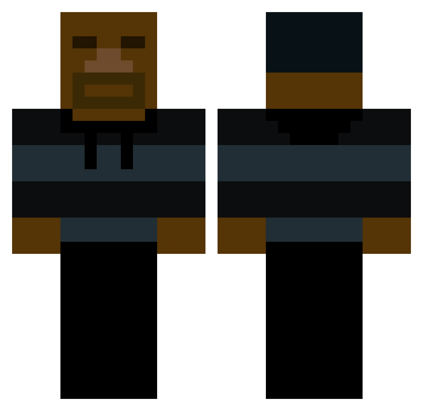 b00rger Minecraft skin, front and back view