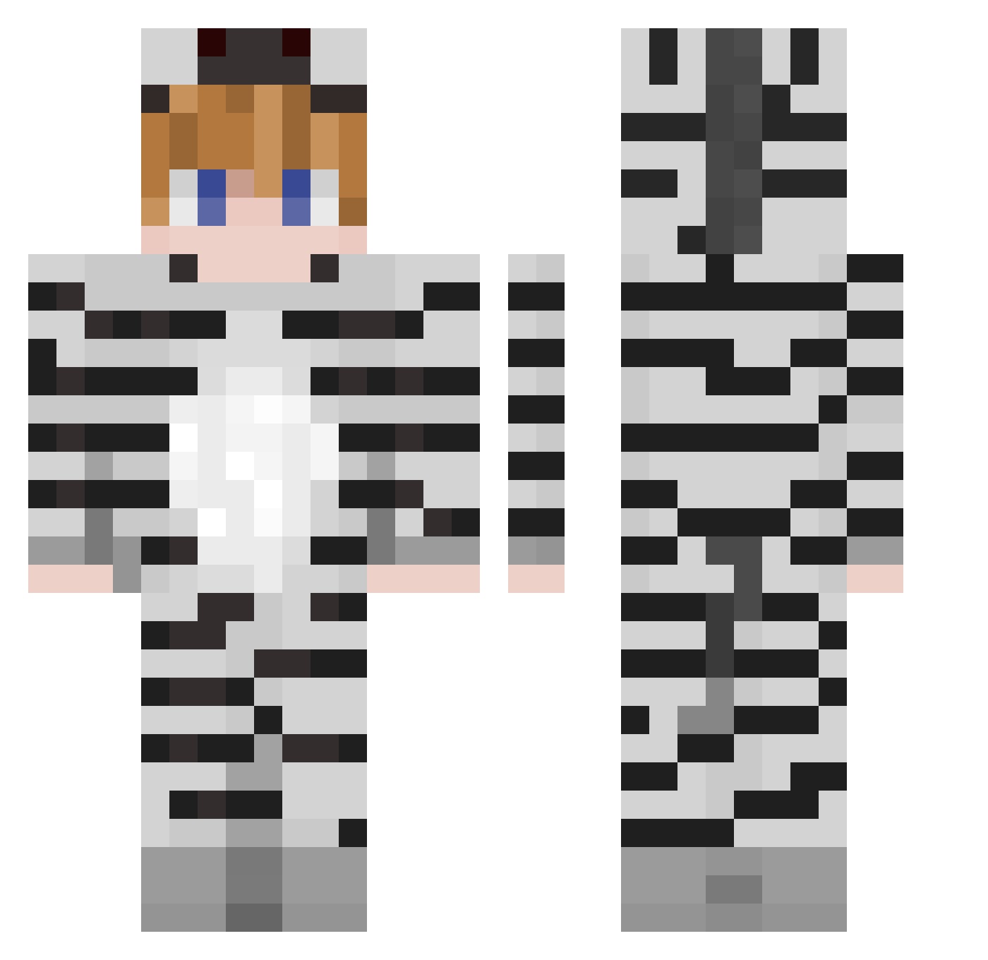 Whemper Minecraft skin, front and back view