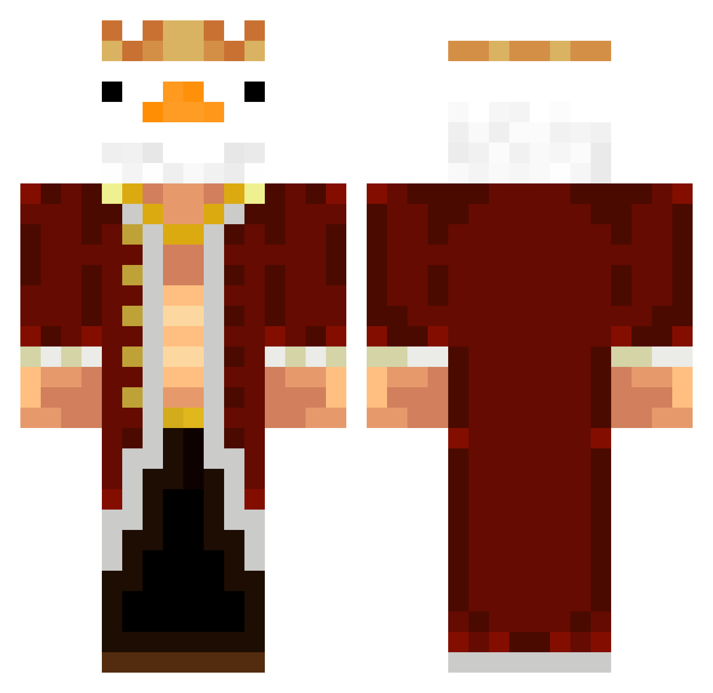 Affinities Minecraft skin, front and back view