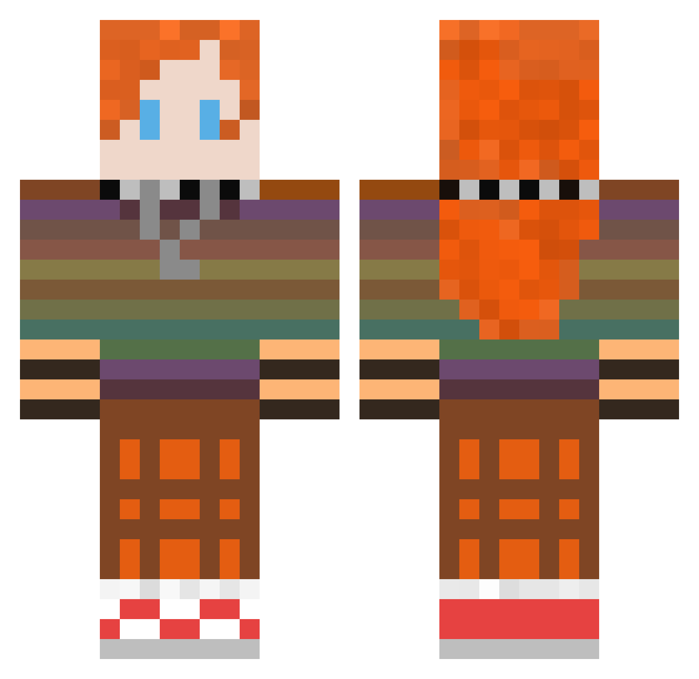 yaoiforever69420 Minecraft skin, front and back view