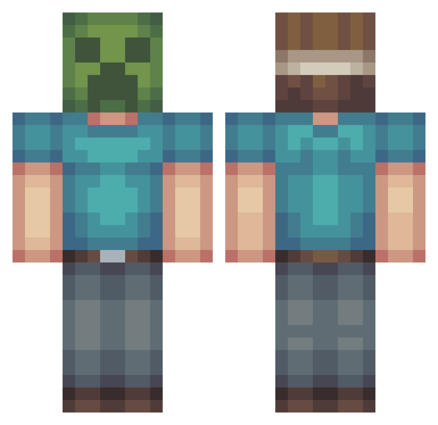 SakkunSine Minecraft skin, front and back view