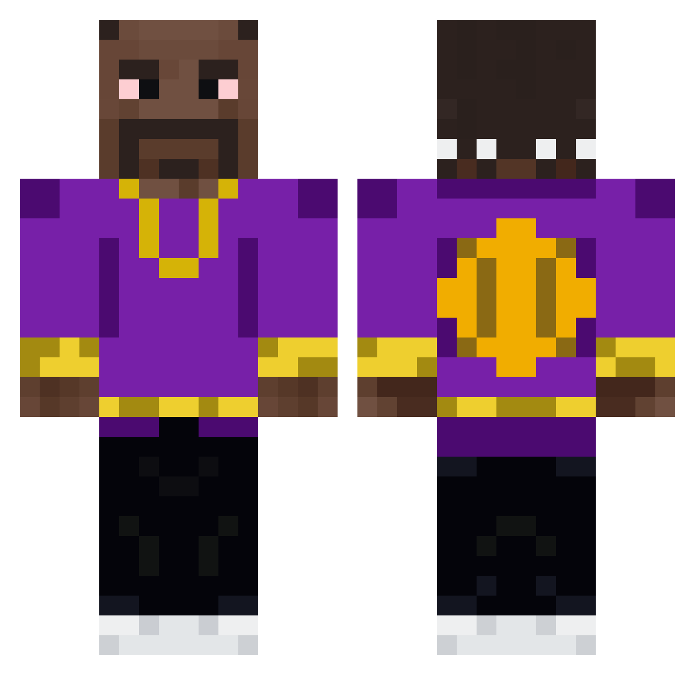 AugusteGusteau Minecraft skin, front and back view