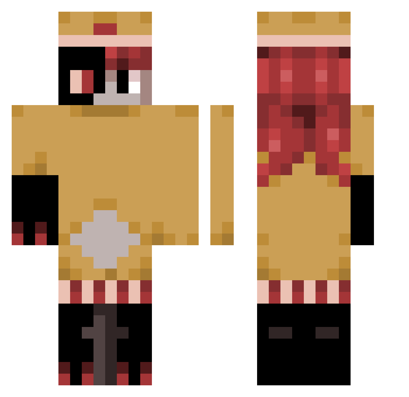 PanGucio Minecraft skin, front and back view