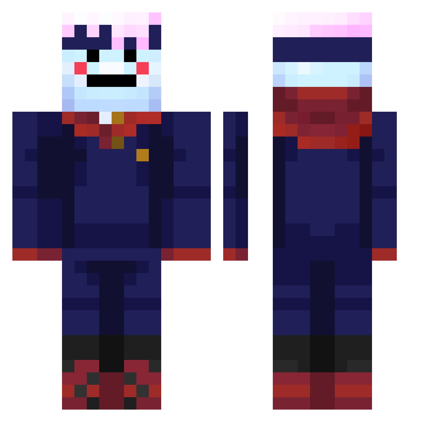 SrD3cker Minecraft skin, front and back view