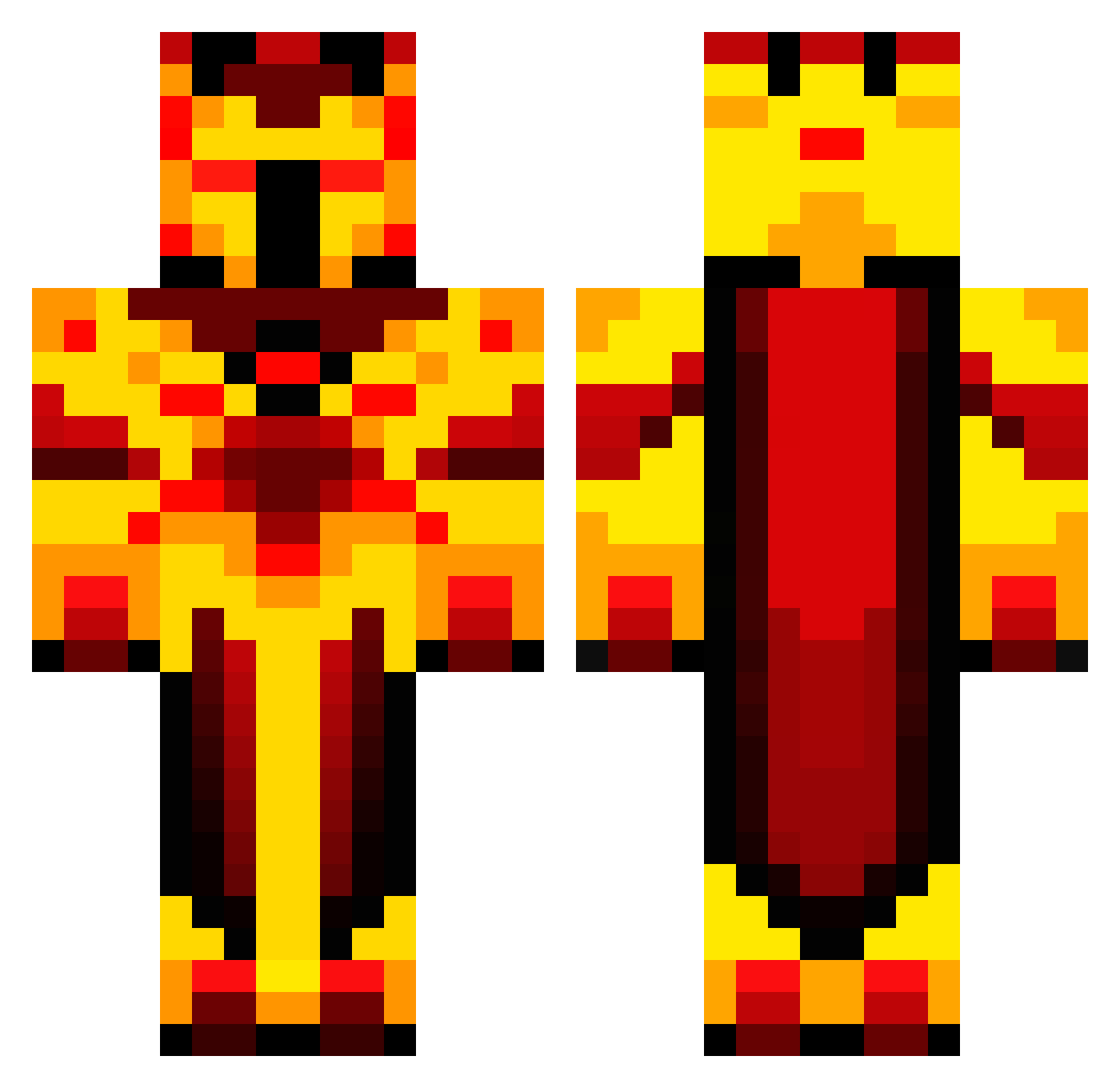 heatedspoon Minecraft skin, front and back view