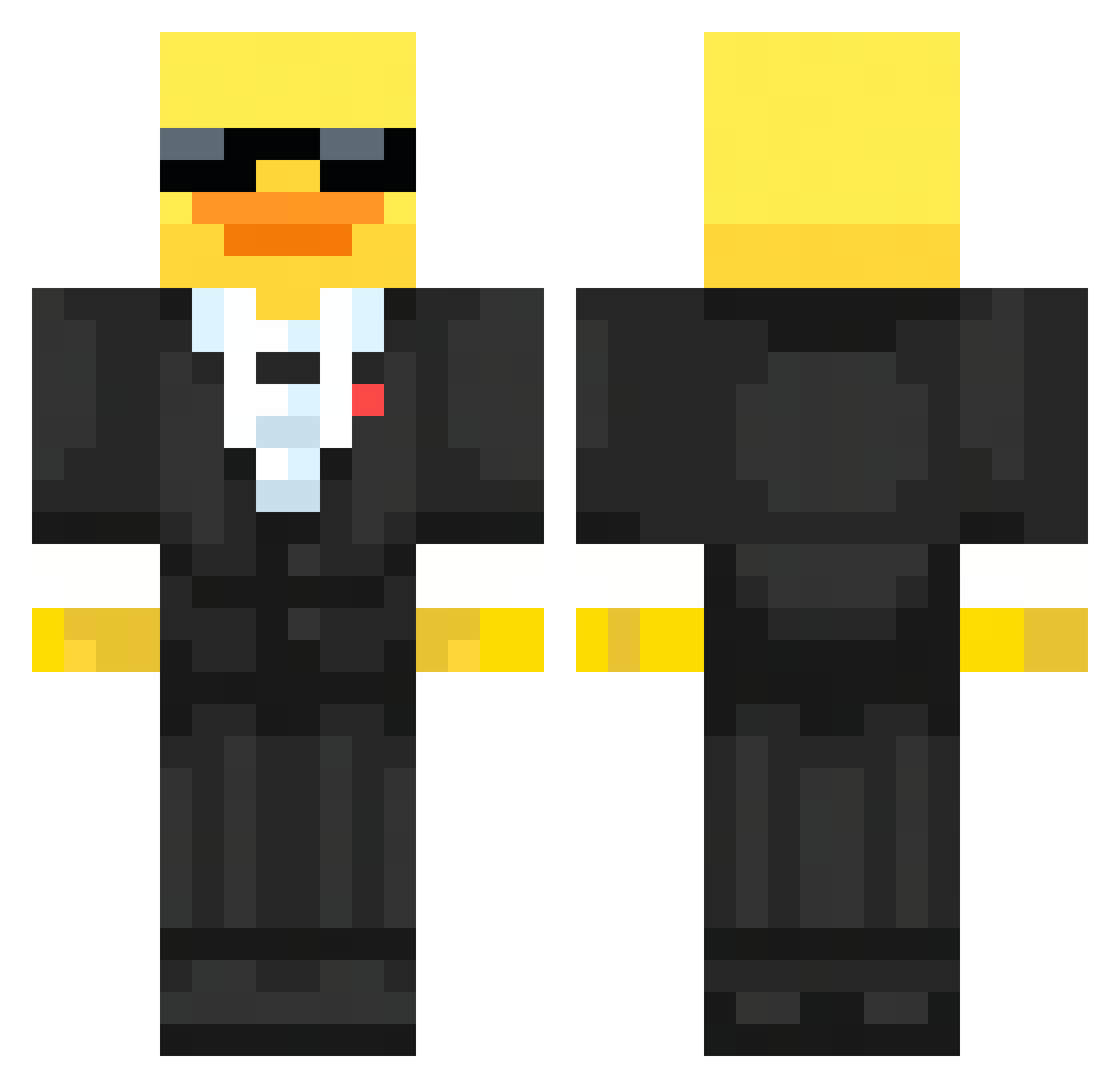 R4YITT Minecraft skin, front and back view