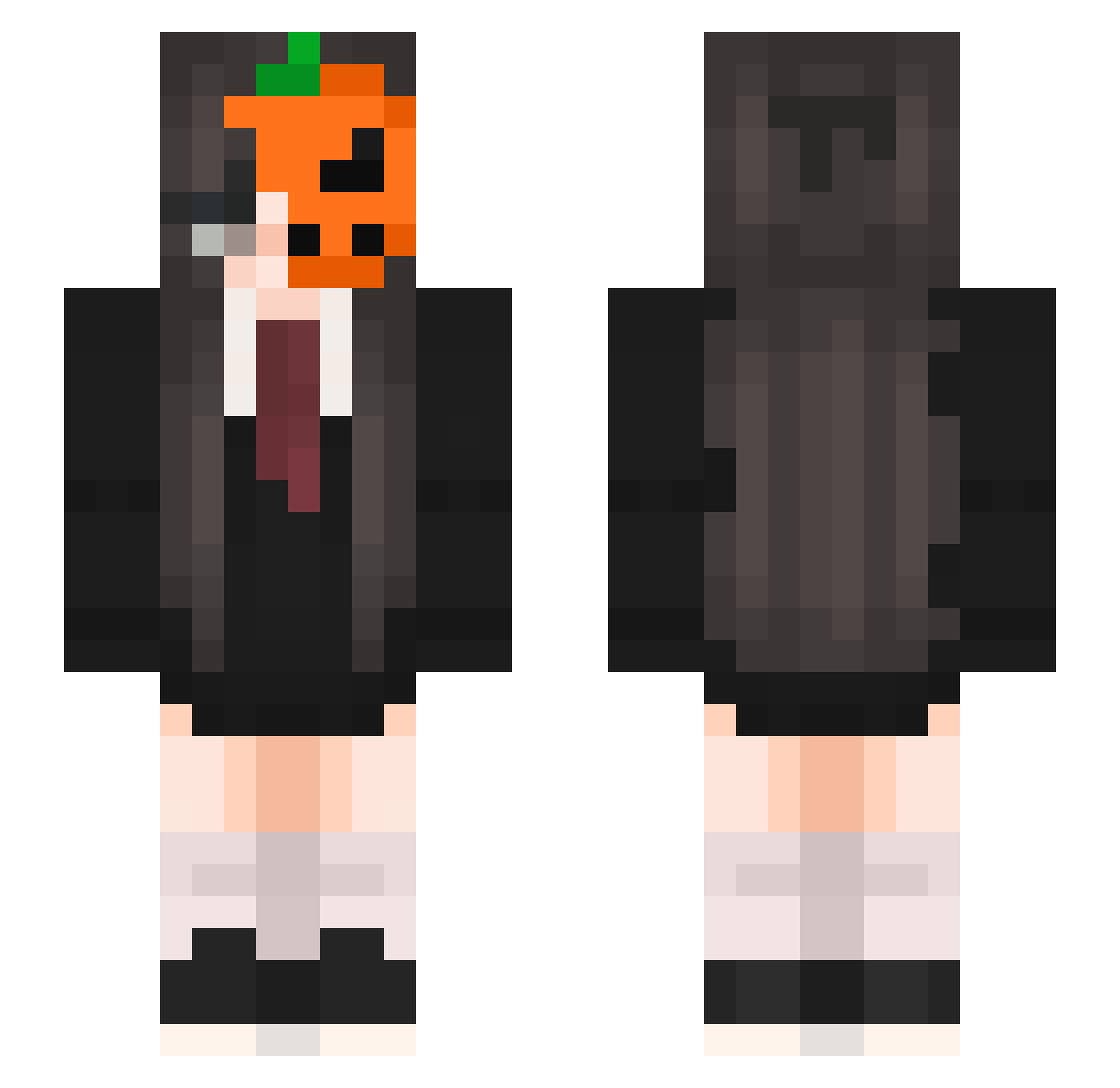 zirkanim Minecraft skin, front and back view