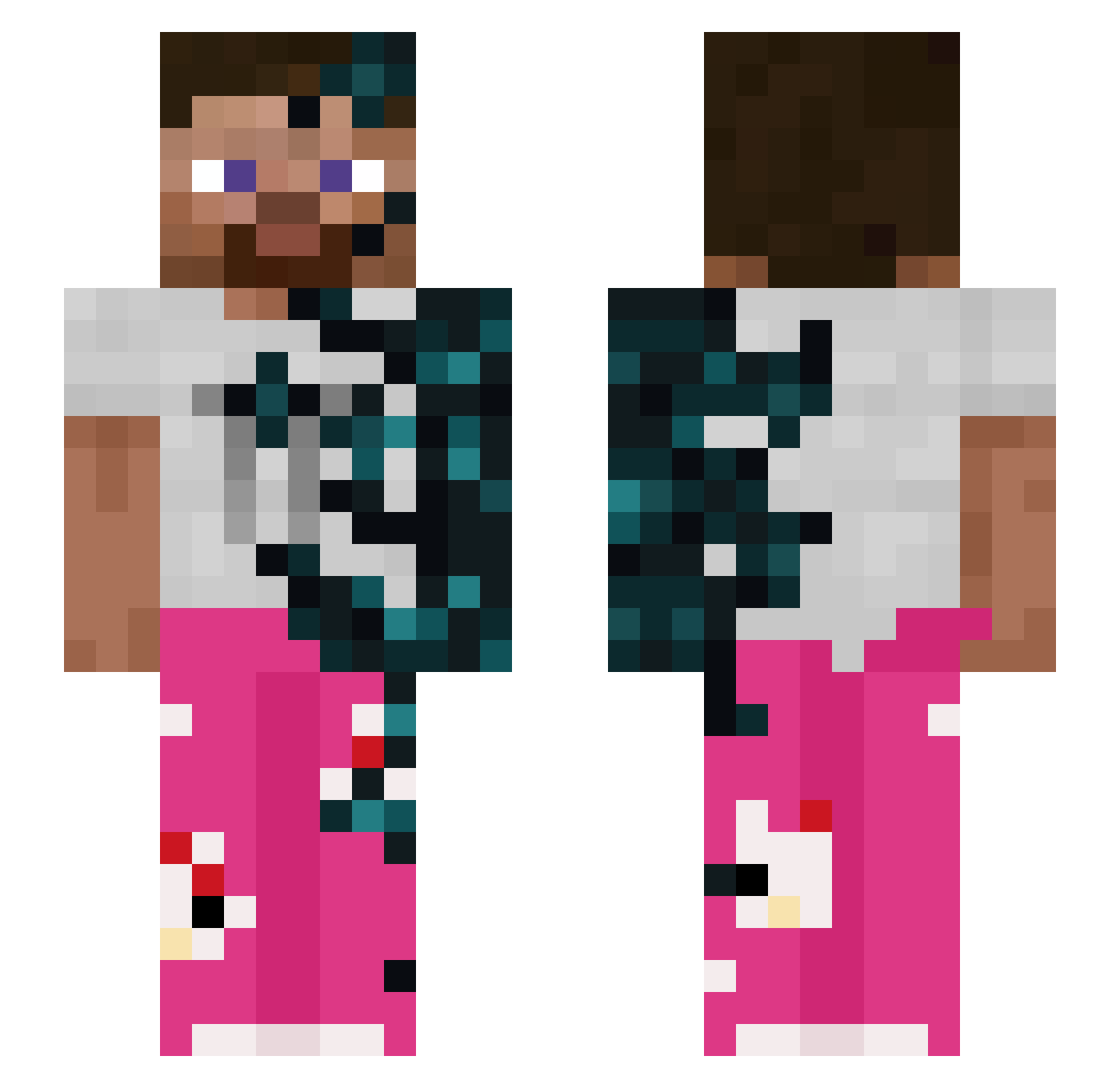 spirtAH Minecraft skin, front and back view