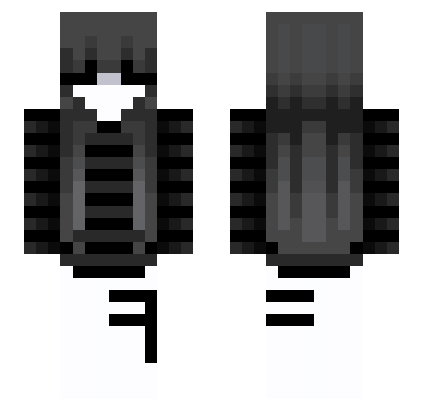 Lux990 Minecraft skin, front and back view
