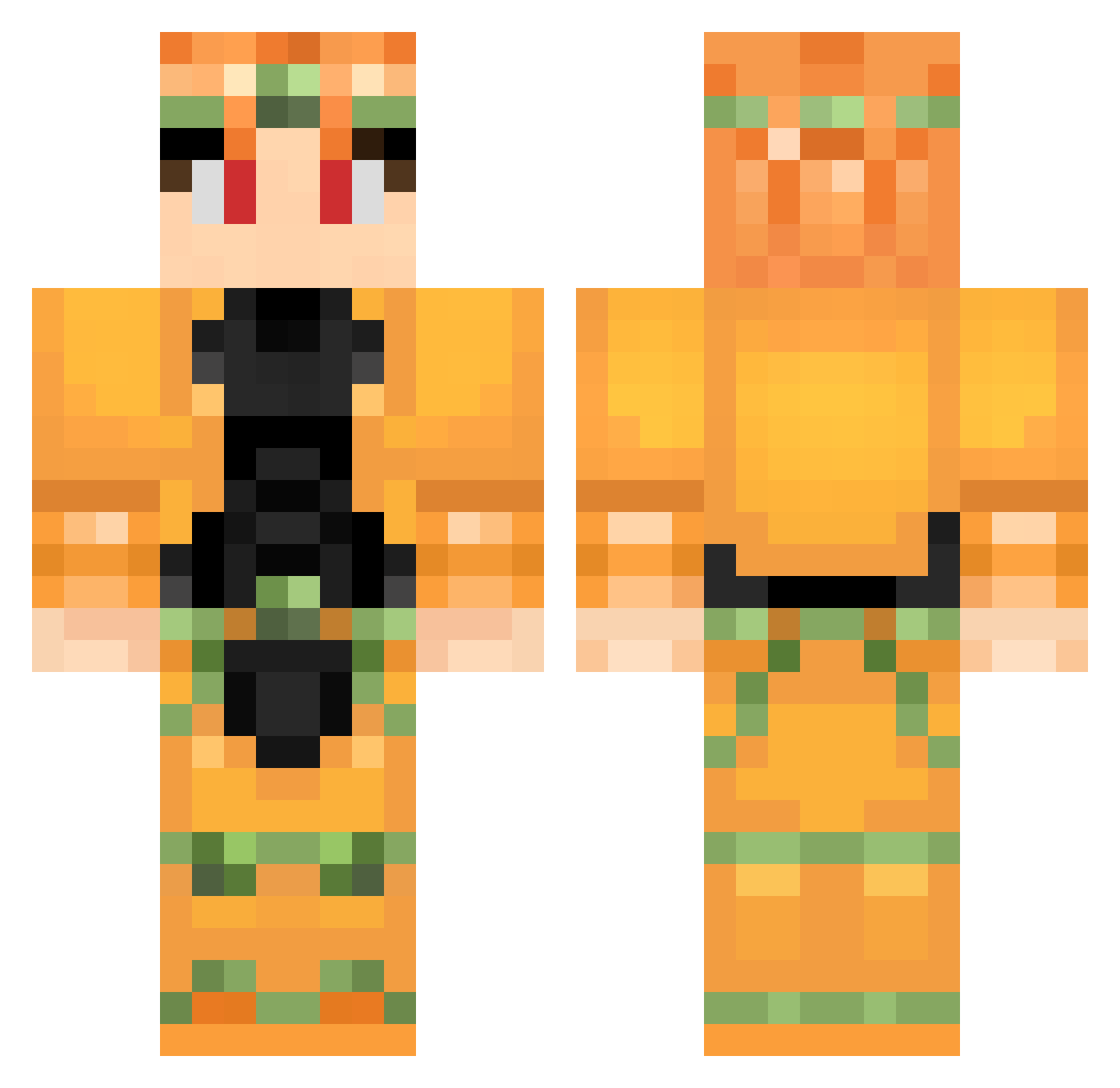Almadie Minecraft skin, front and back view