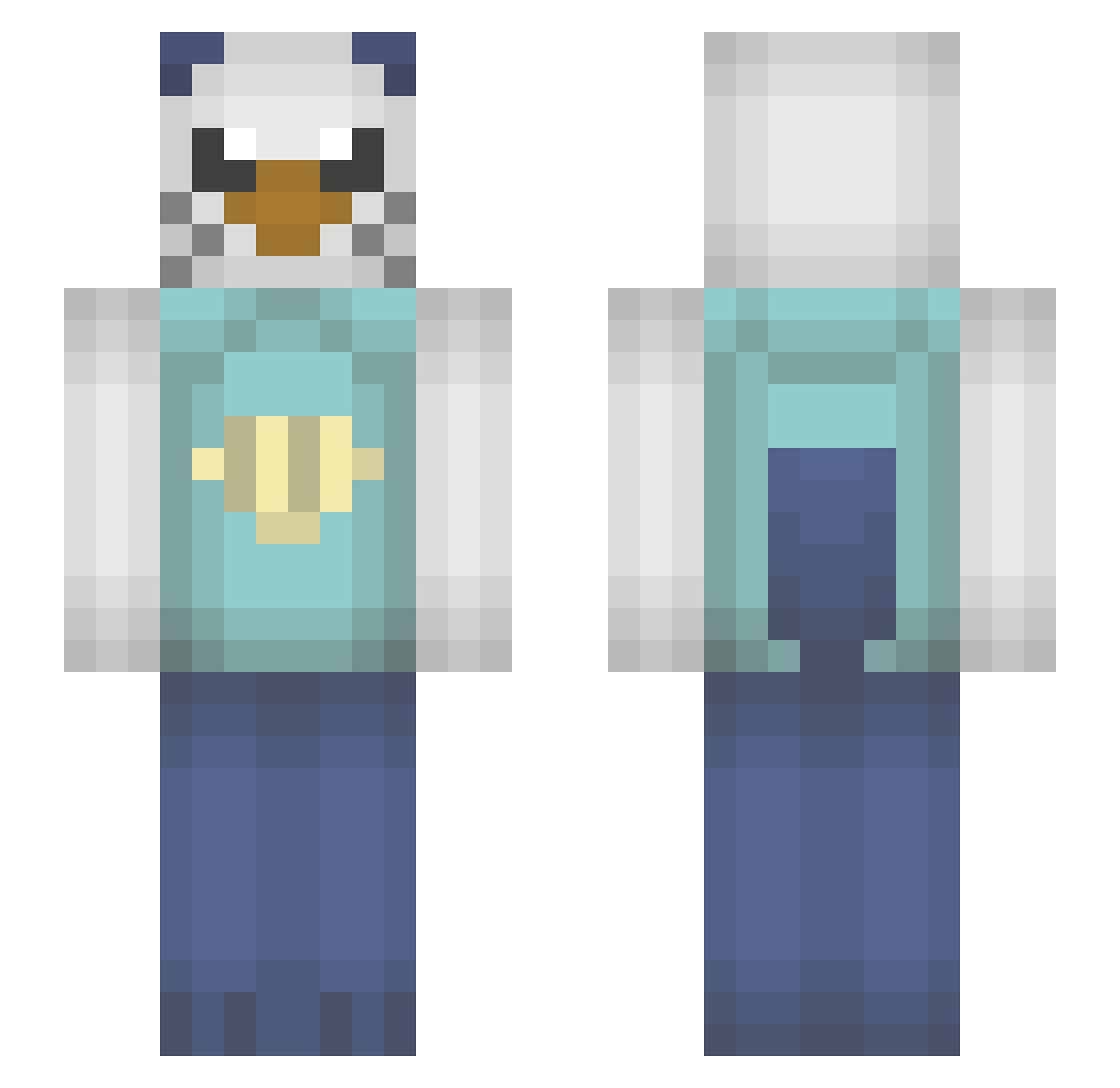 Hi_junseo Minecraft skin, front and back view