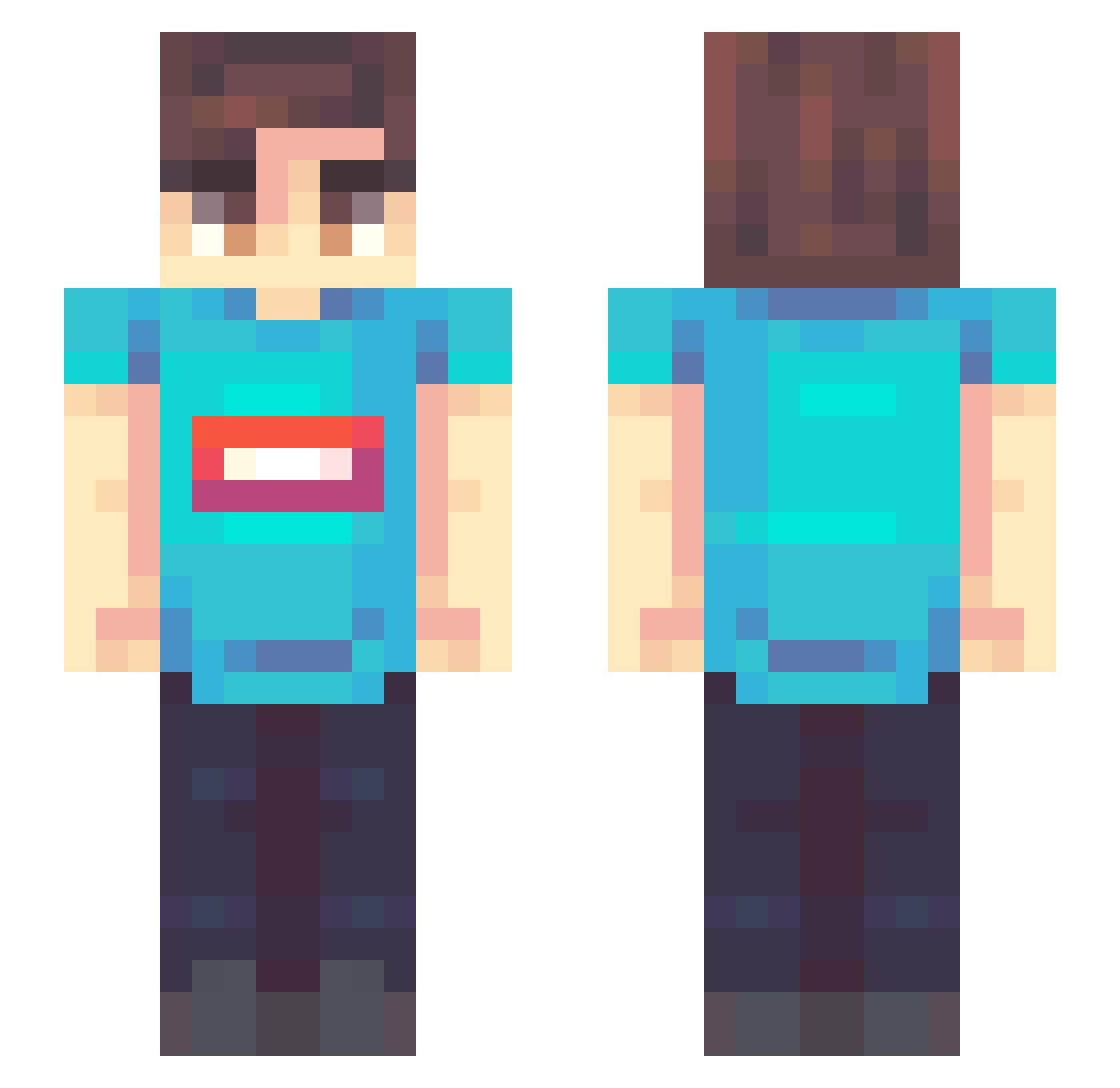 blauhermelin Minecraft skin, front and back view