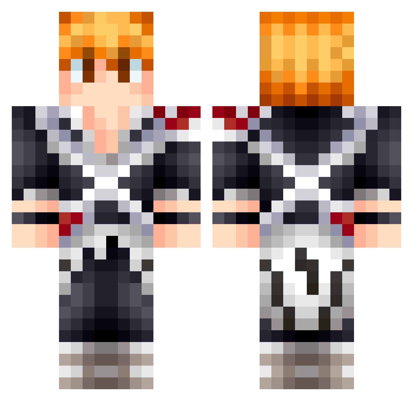 BhoclateBhip Minecraft skin, front and back view