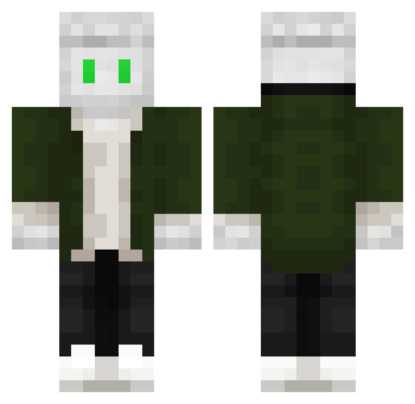 Viru_aura Minecraft skin, front and back view