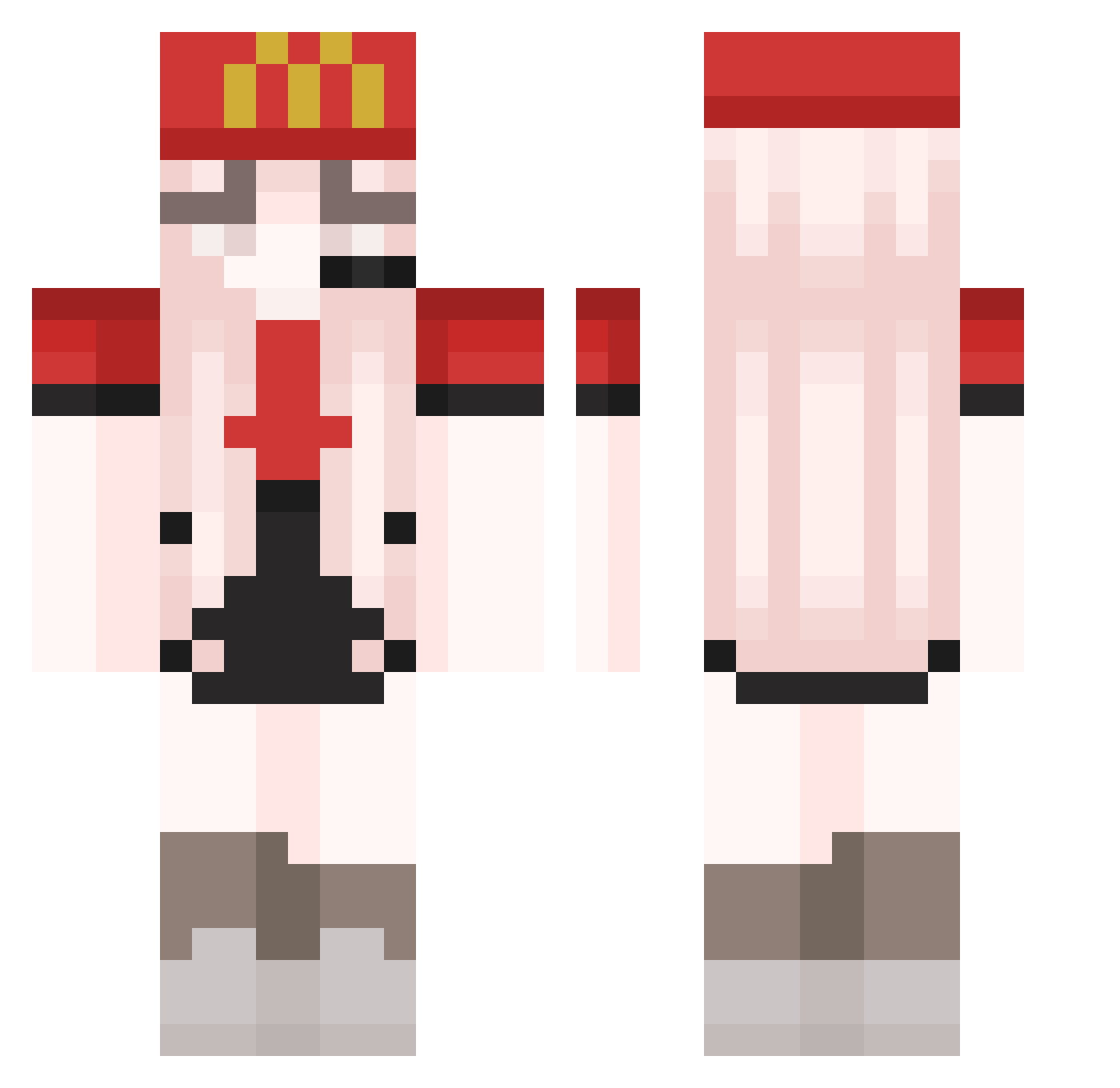Deadpool107 Minecraft skin, front and back view