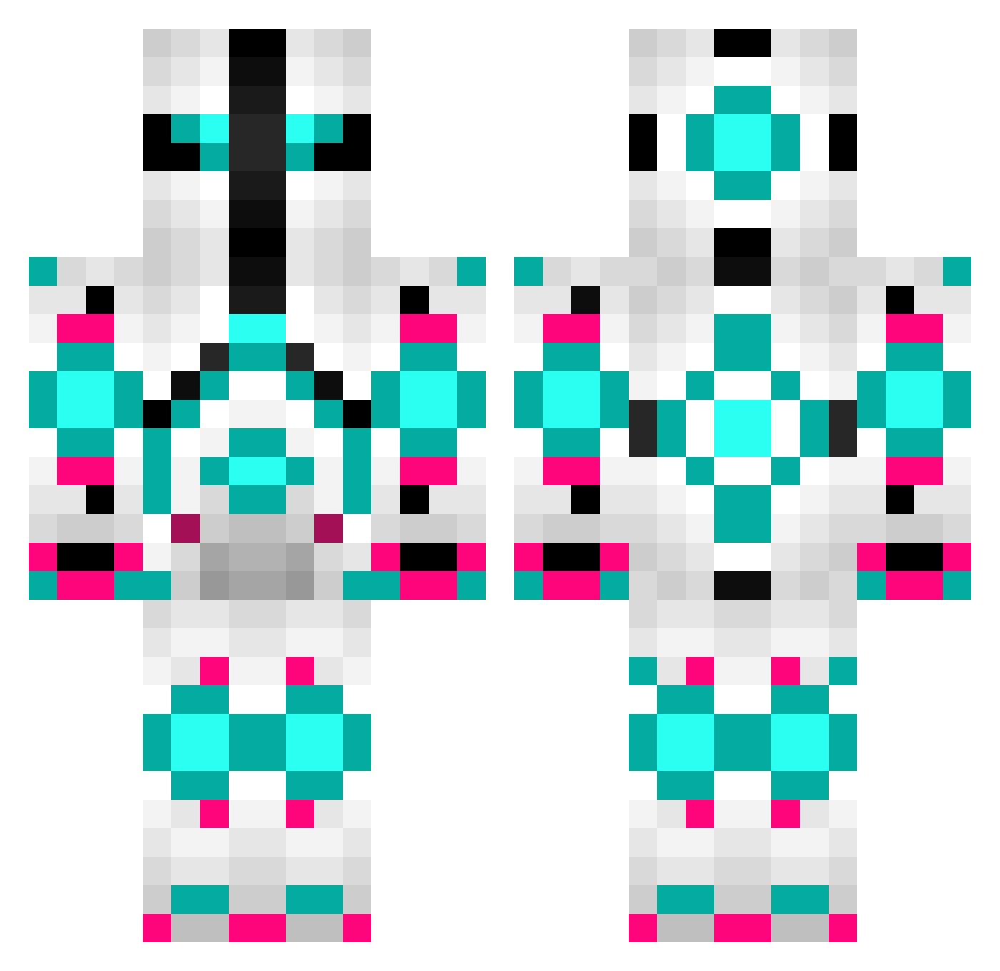 EaglyCarriedMe Minecraft skin, front and back view