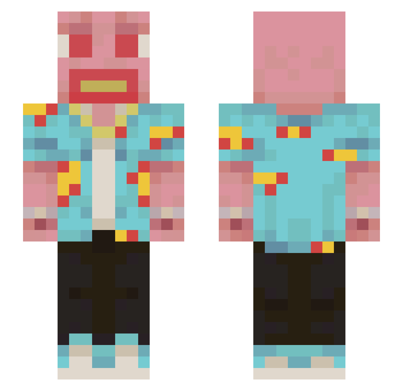kingtimpa Minecraft skin, front and back view