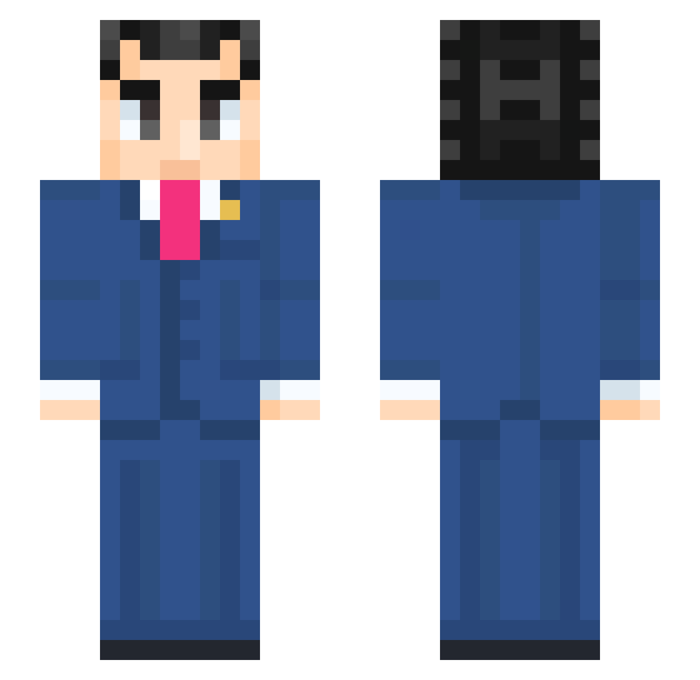 RulesLawy3r Minecraft skin, front and back view