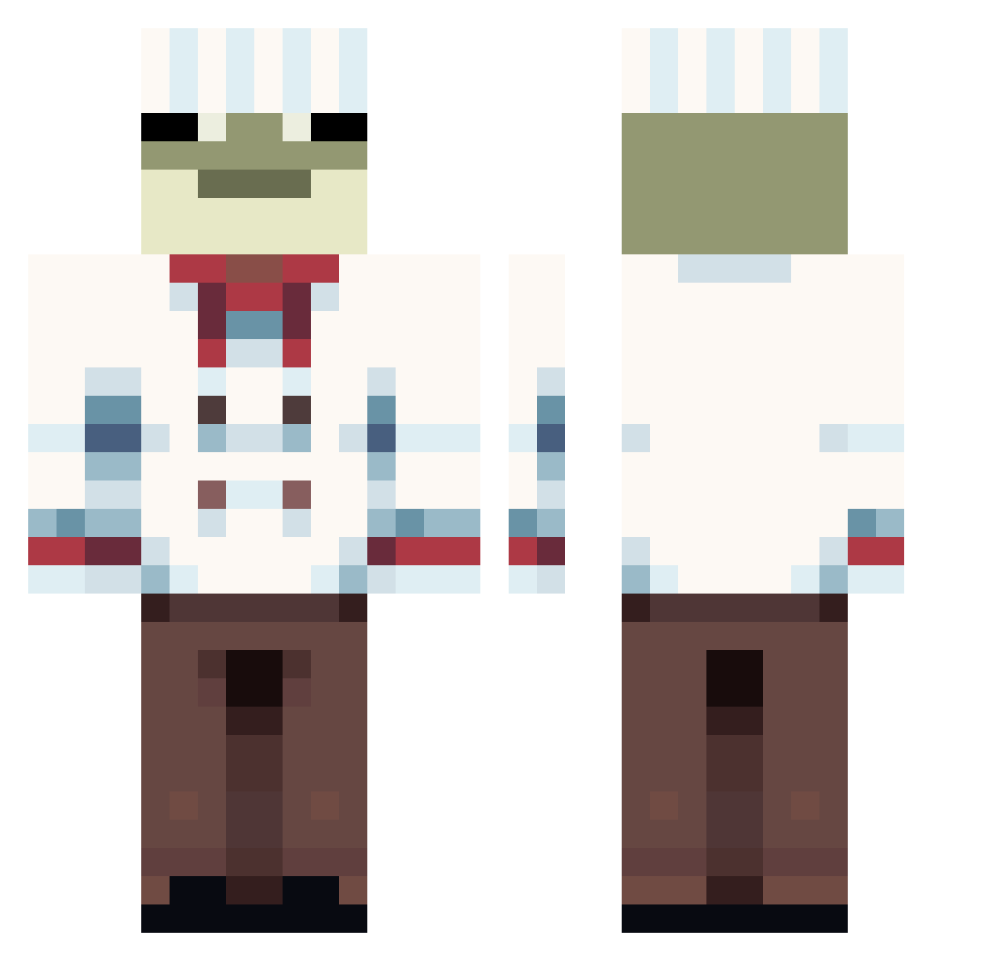 QingwaRan Minecraft skin, front and back view