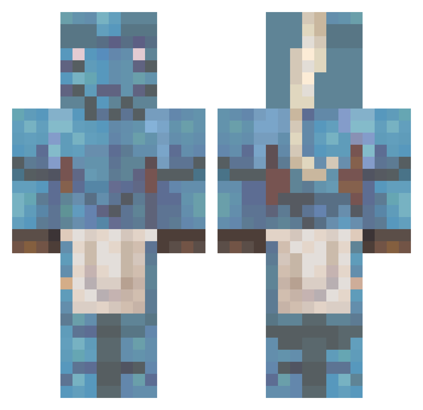 JovemzitoMine Minecraft skin, front and back view