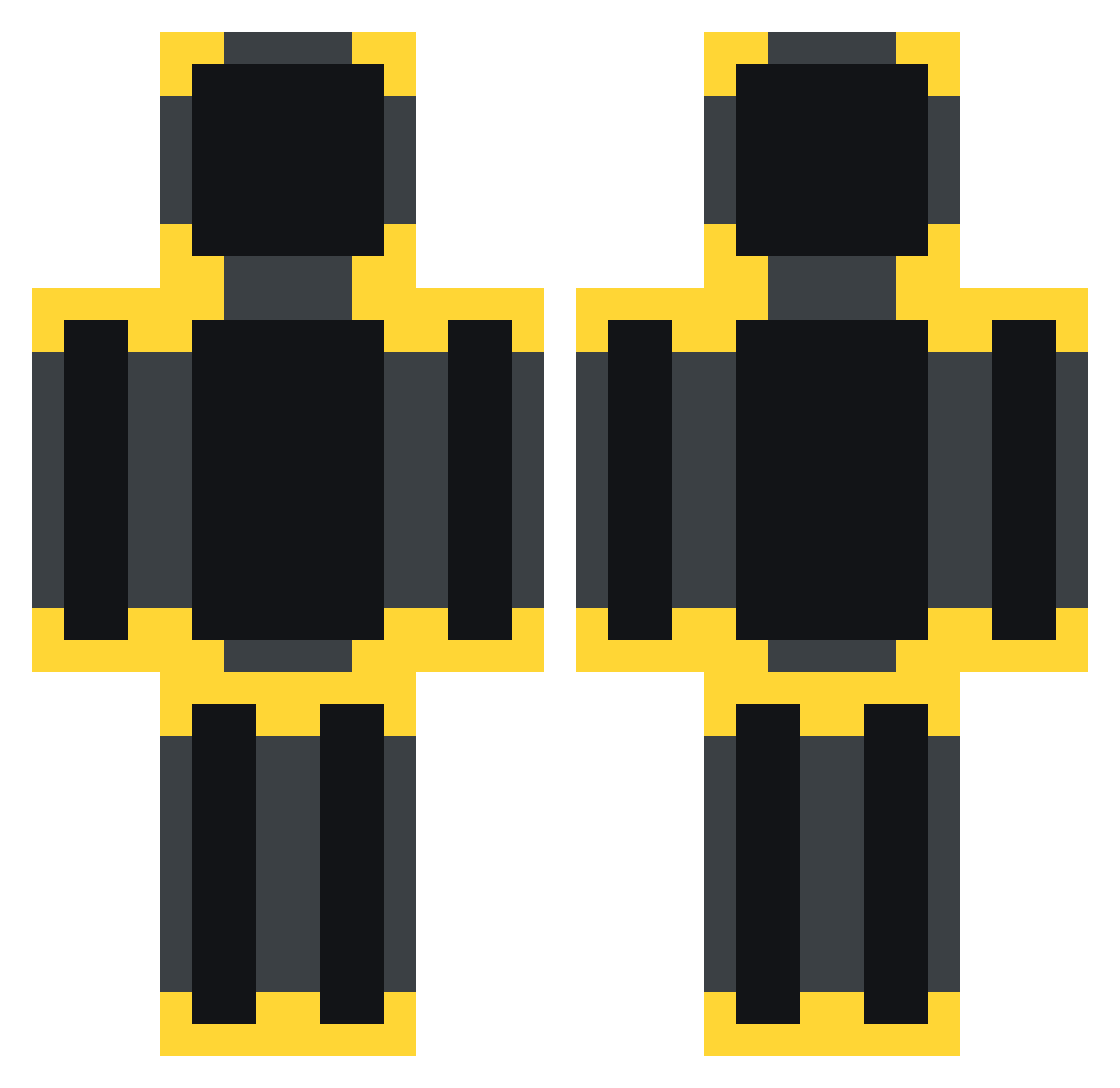 refiltered Minecraft skin, front and back view