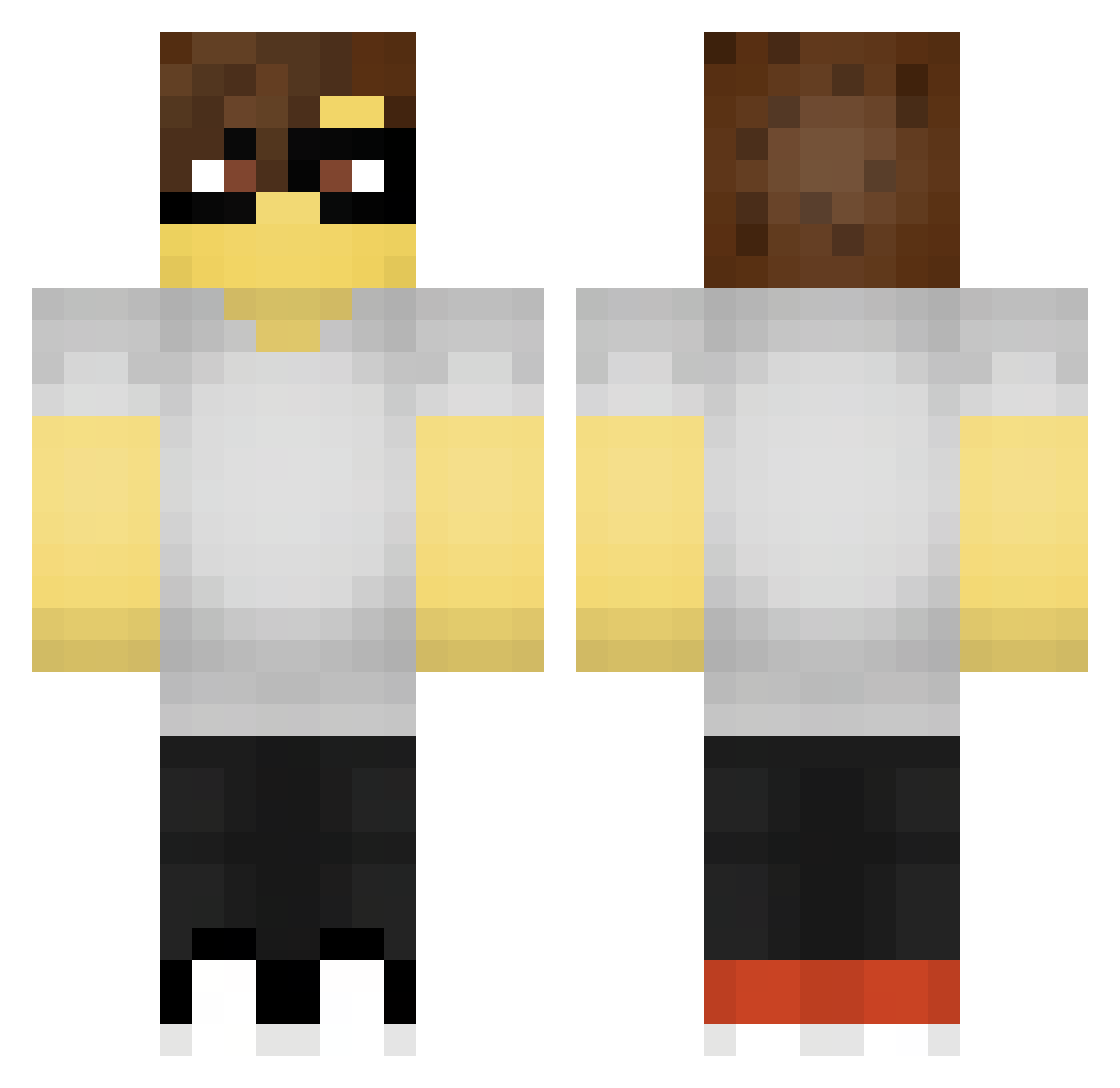 TeKapa Minecraft skin, front and back view