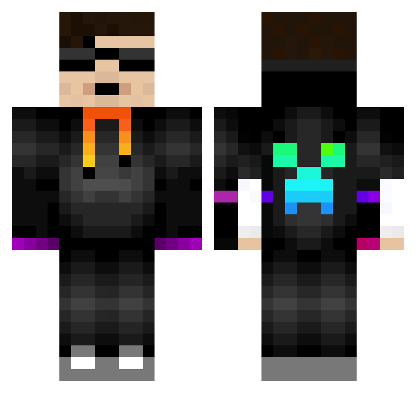 qtynz Minecraft skin, front and back view