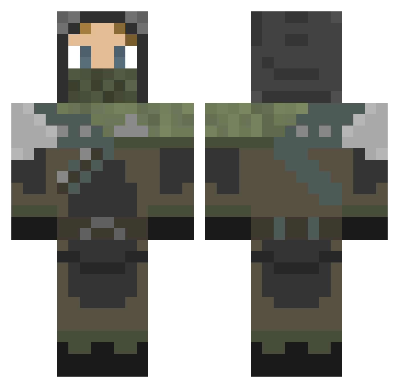Silent_Goober Minecraft skin, front and back view