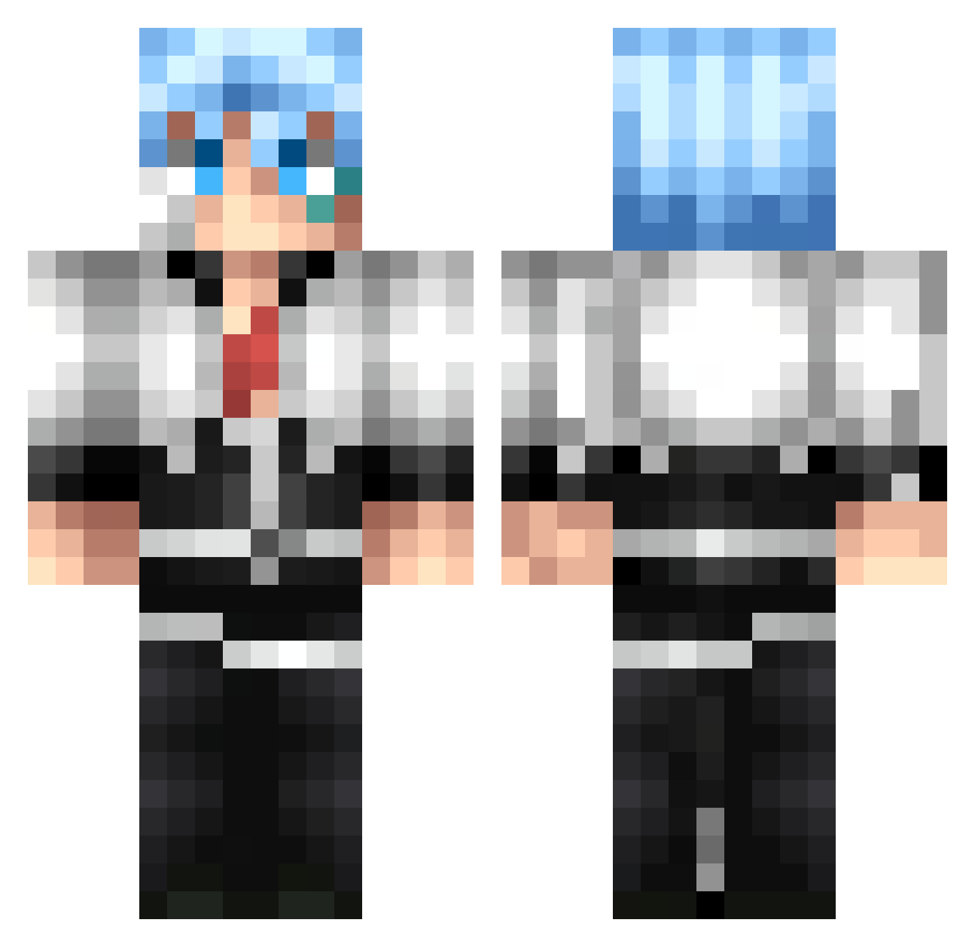 Syzooth Minecraft skin, front and back view