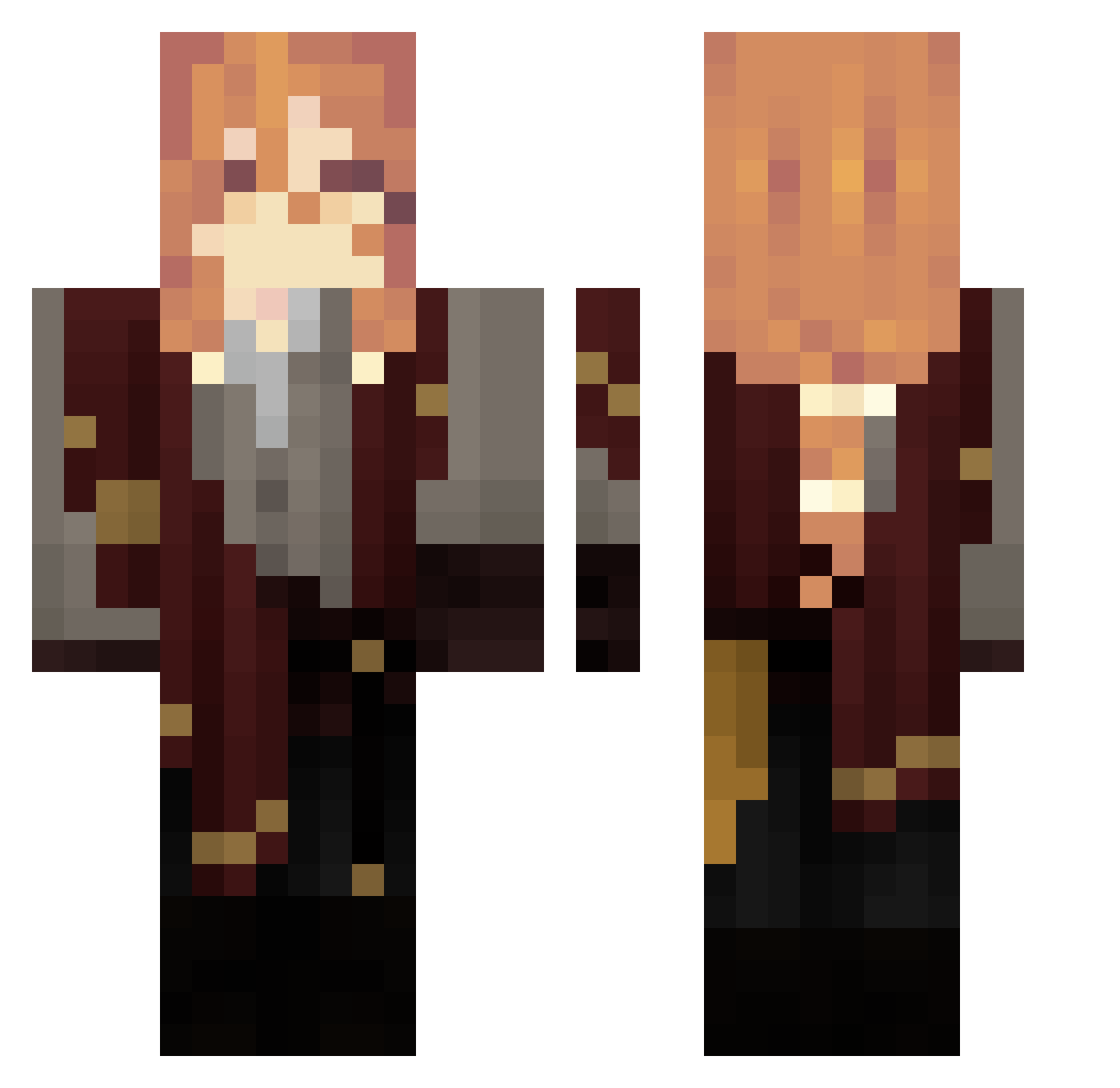 SummerJimmy Minecraft skin, front and back view