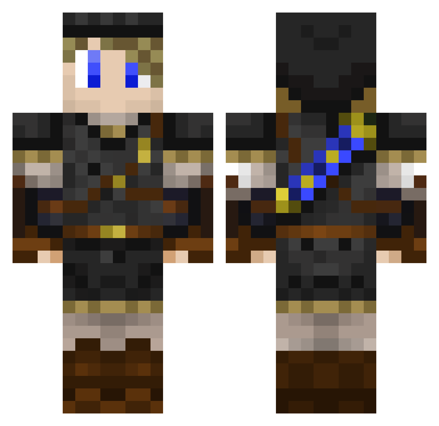 Pretzels Minecraft skin, front and back view