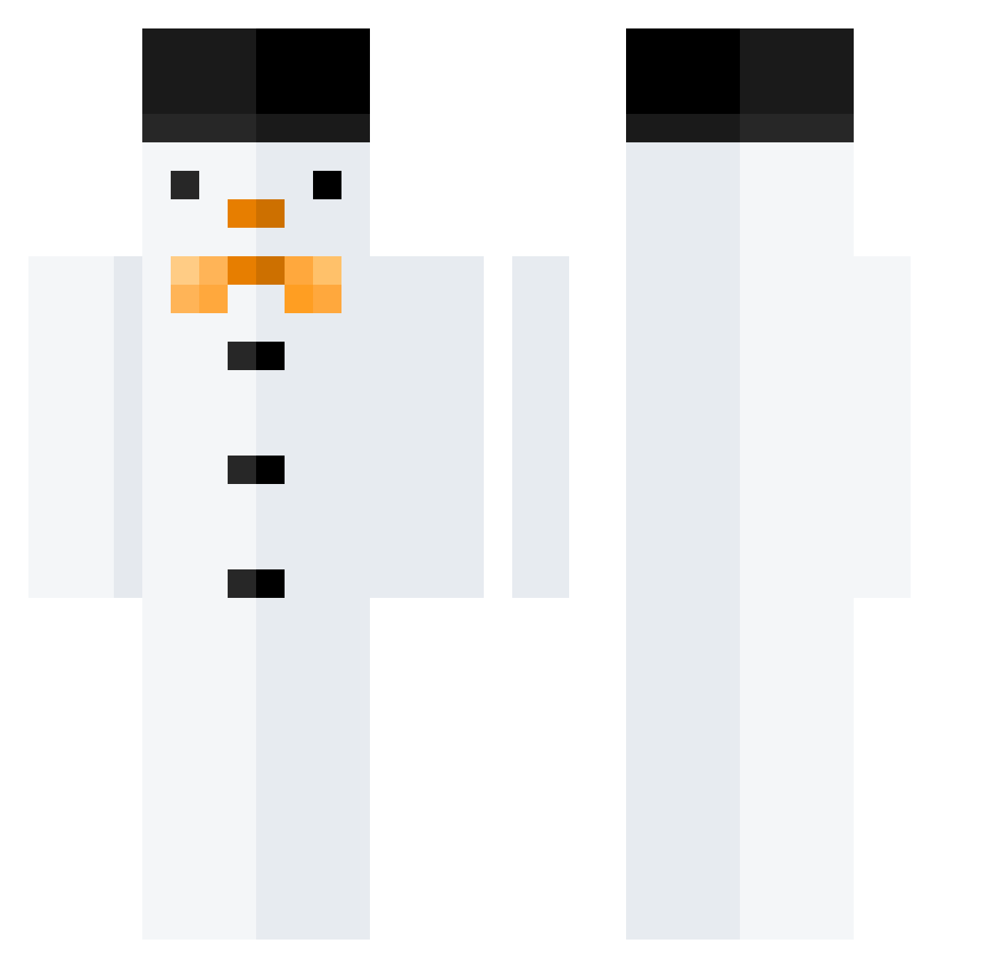 FoundEm Minecraft skin, front and back view