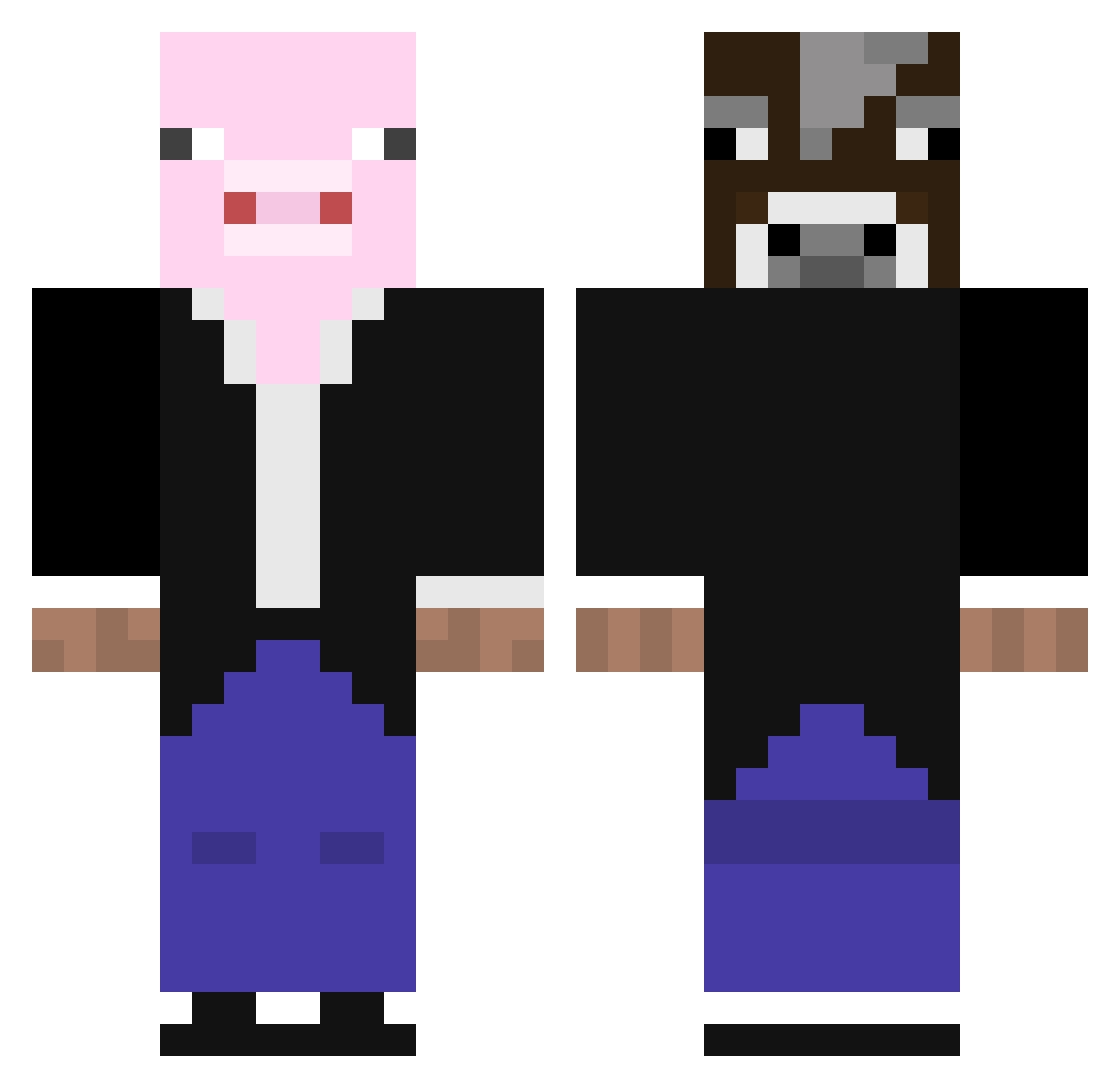 scuta Minecraft skin, front and back view