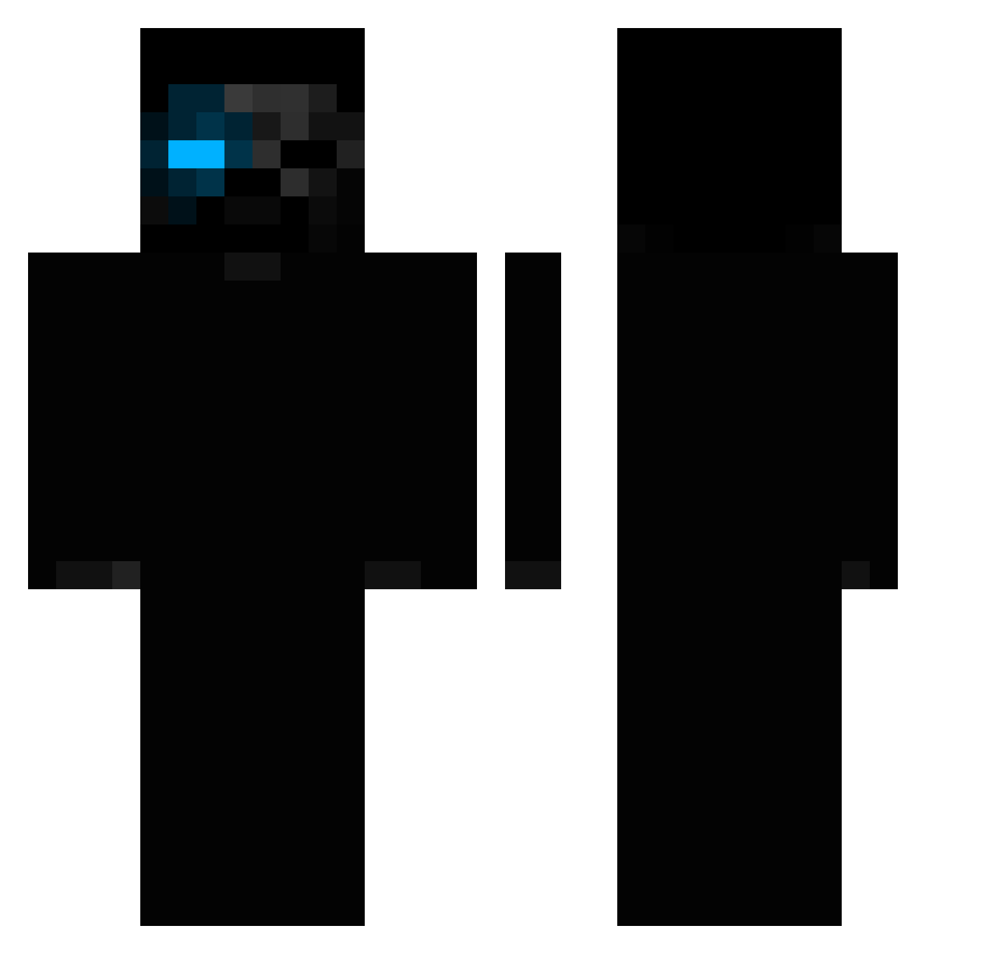 BlxckJxmeko Minecraft skin, front and back view