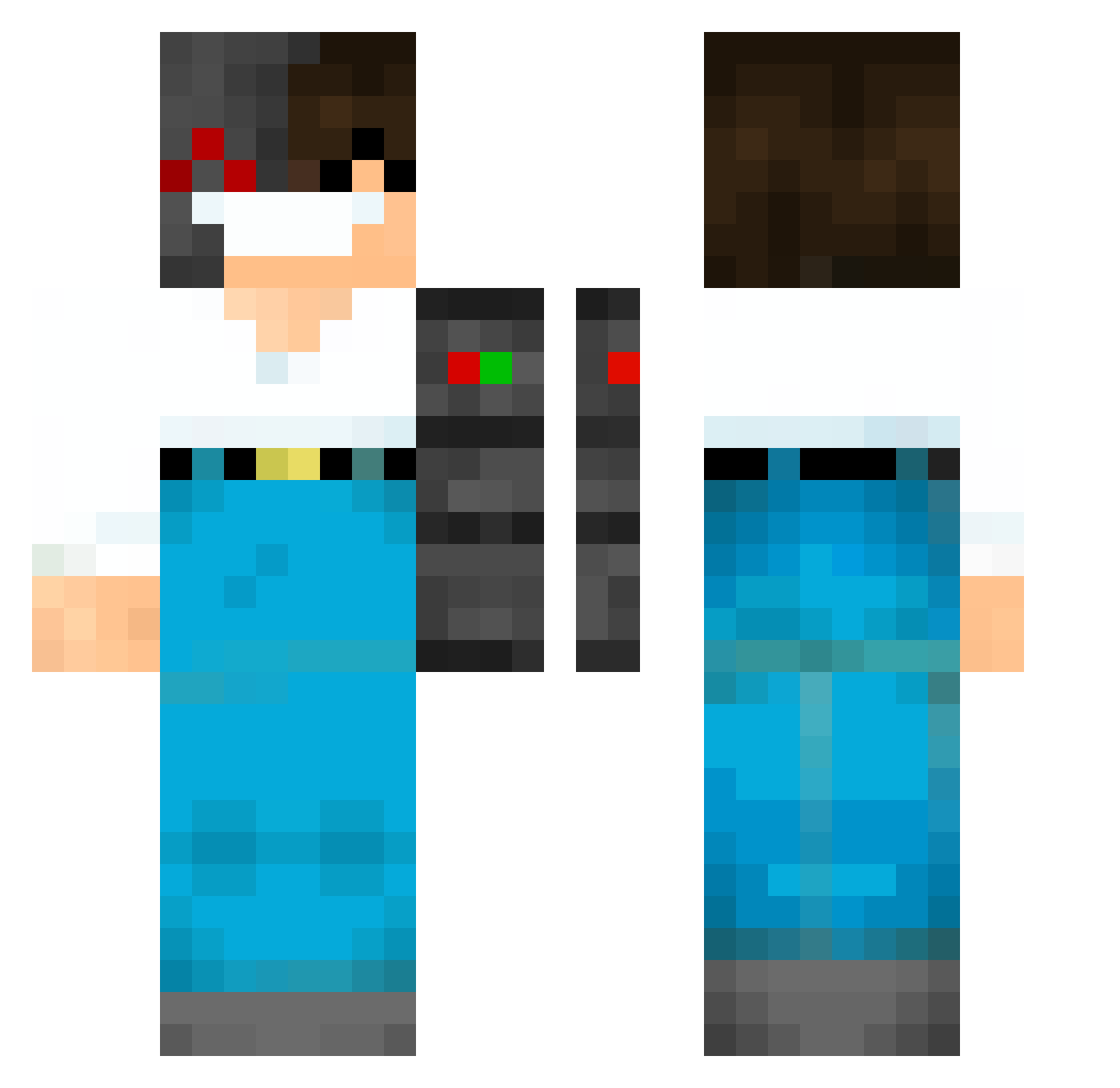 ITookYourCorps Minecraft skin, front and back view