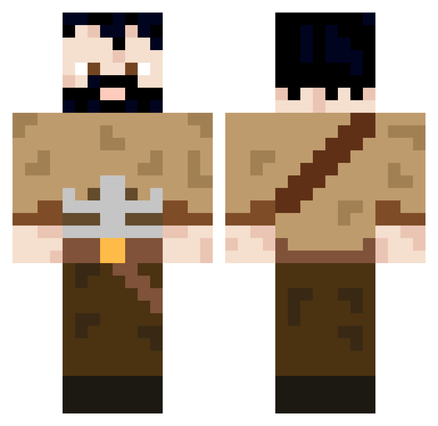 Garafor Minecraft skin, front and back view