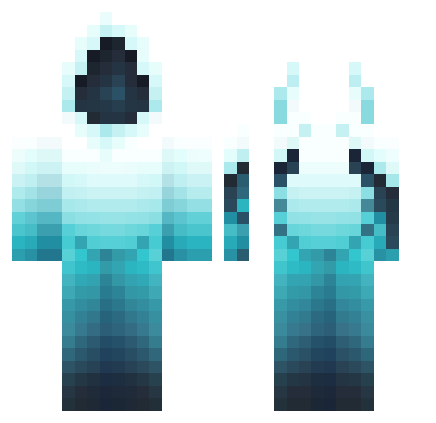 Faithflare Minecraft skin, front and back view