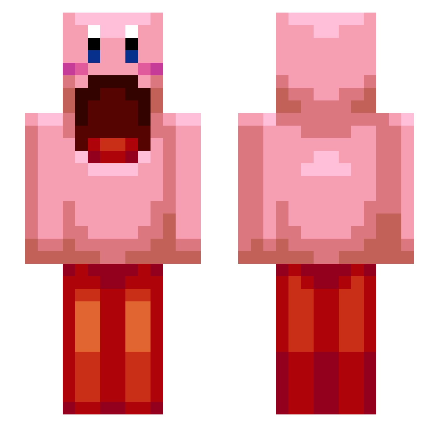 Caysoon Minecraft skin, front and back view