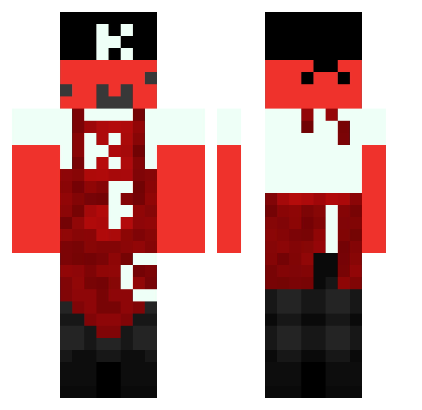 Yzn_ Minecraft skin, front and back view