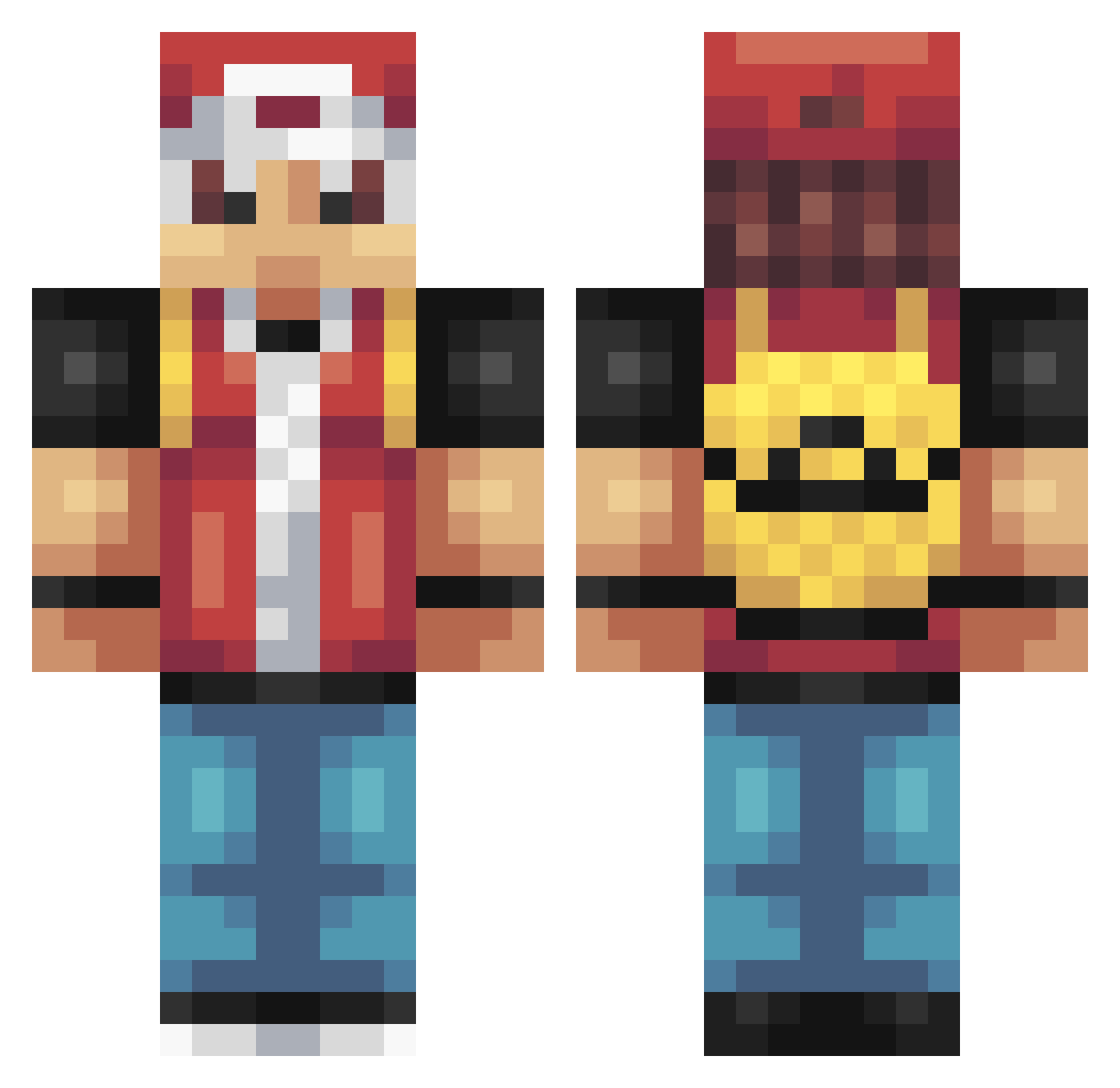 DiamondWarrior19 Minecraft skin, front and back view