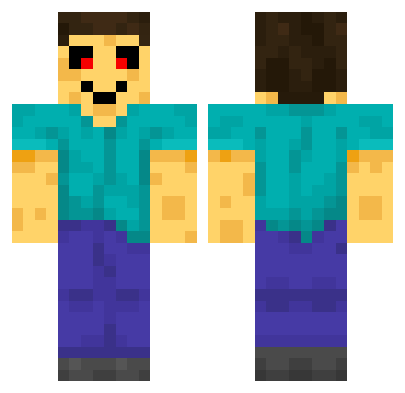 CheeseNugget132 Minecraft skin, front and back view