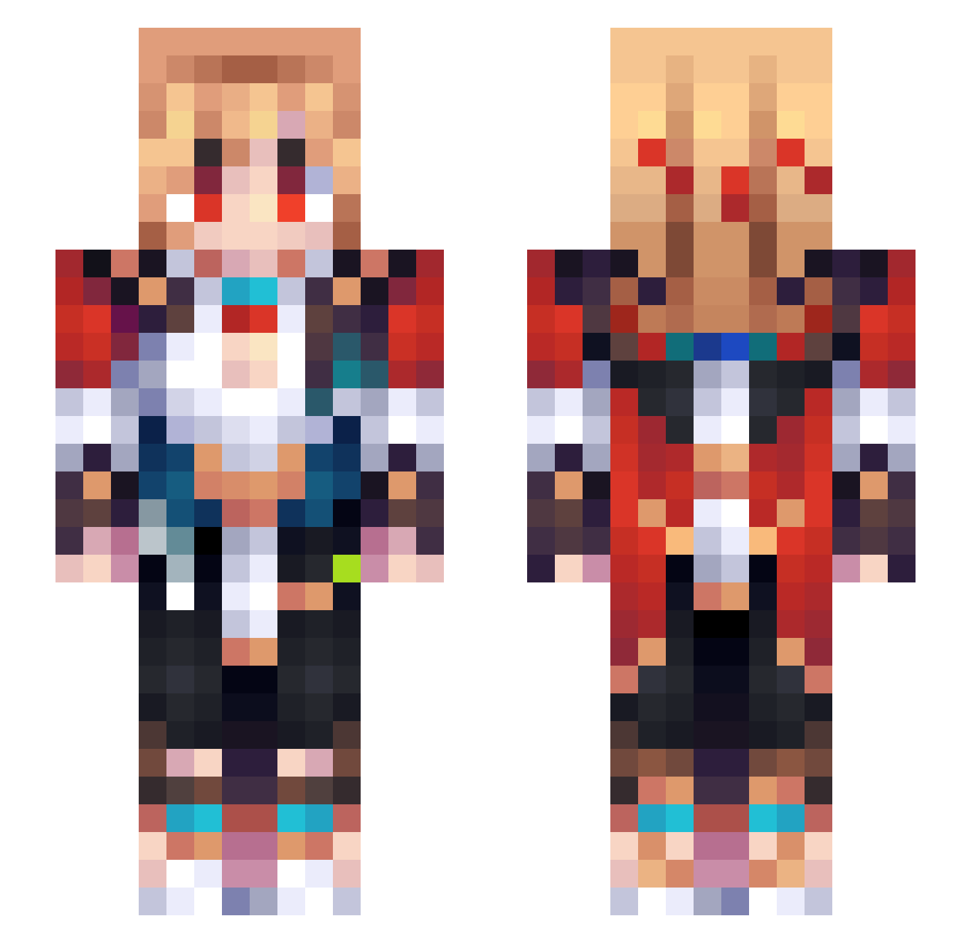 ryand1522 Minecraft skin, front and back view