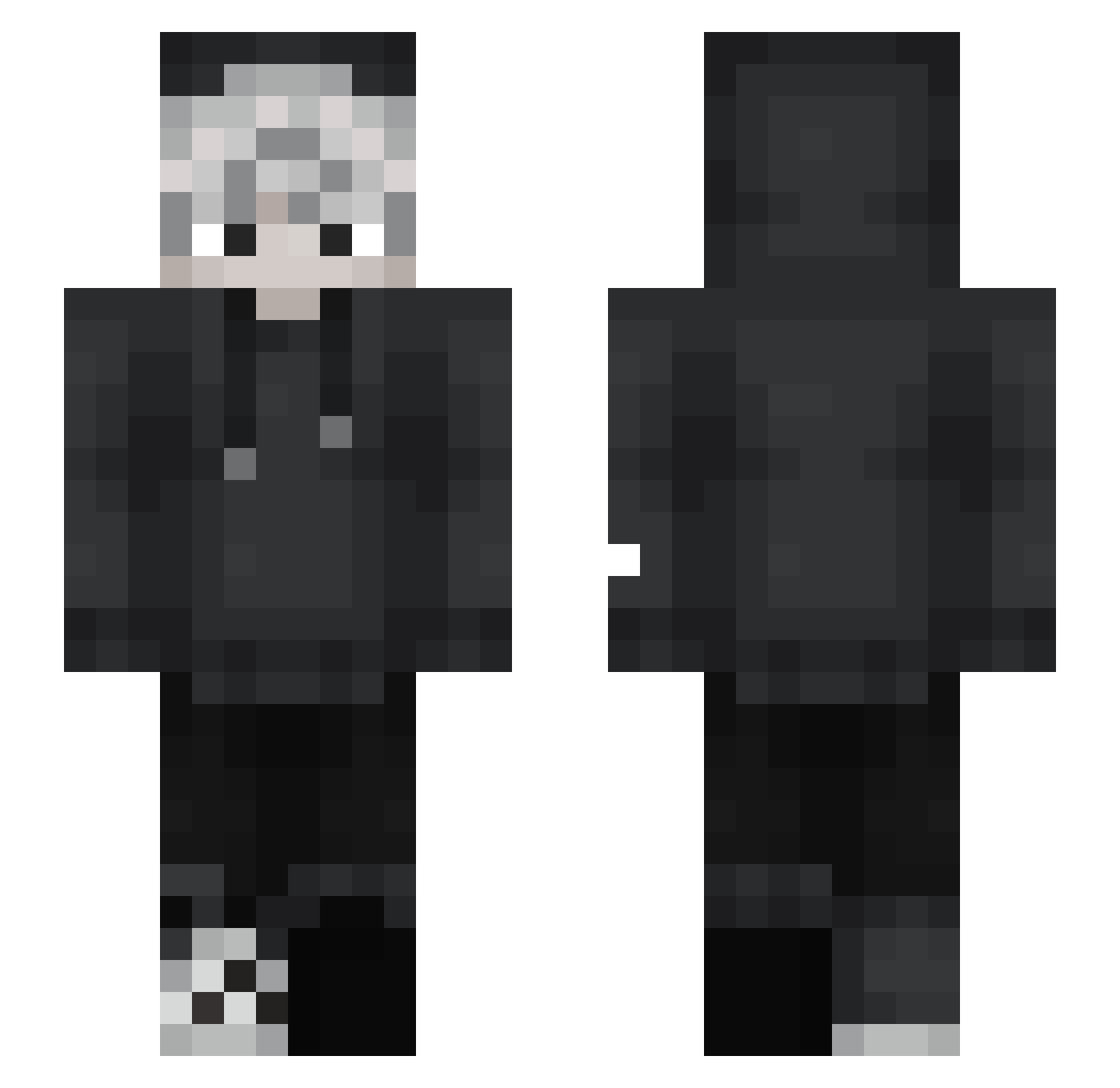 Poofffff Minecraft skin, front and back view
