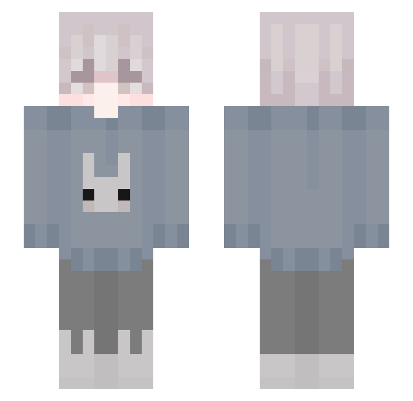 zuffen Minecraft skin, front and back view