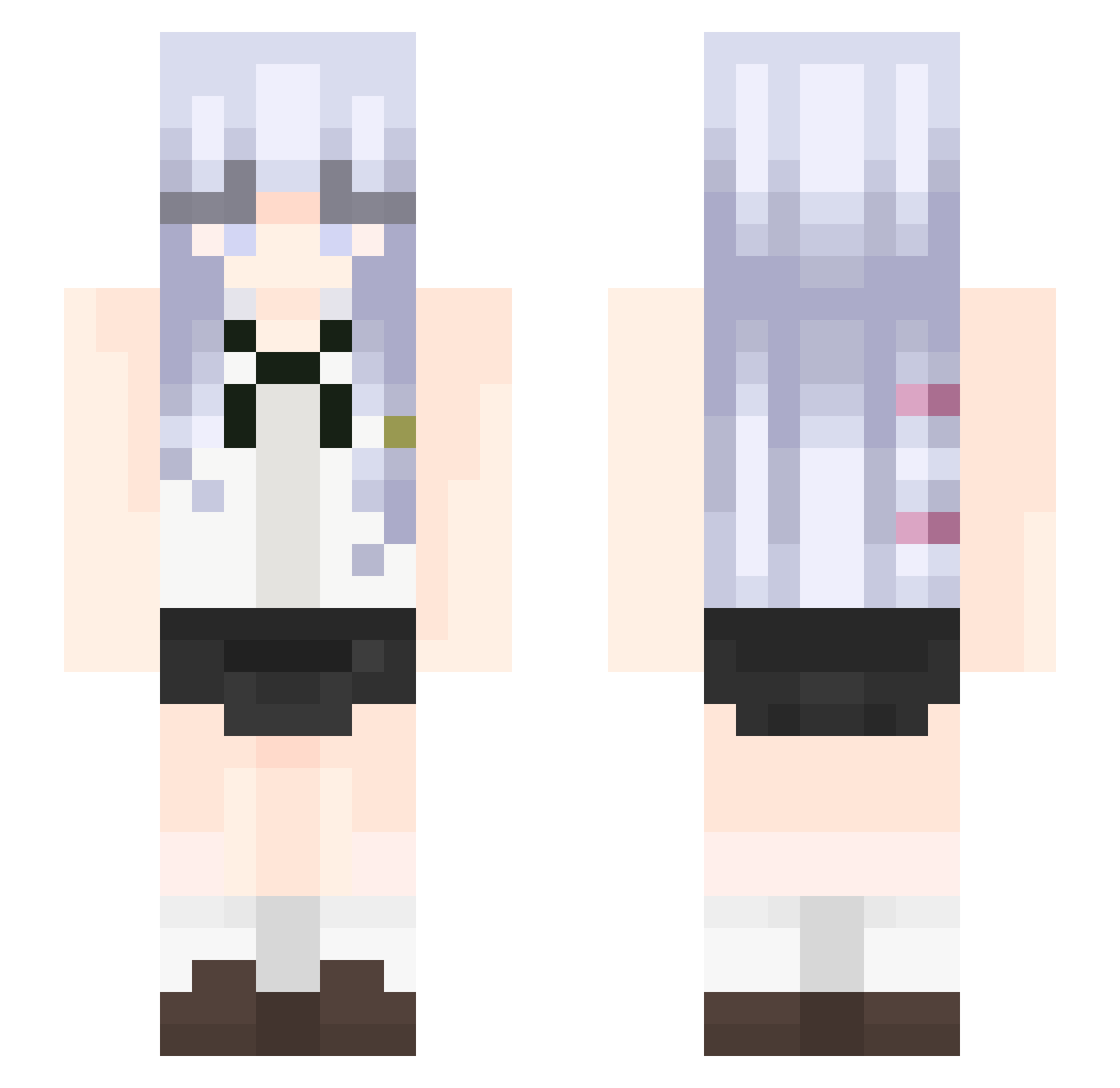 Cylcia_ Minecraft skin, front and back view