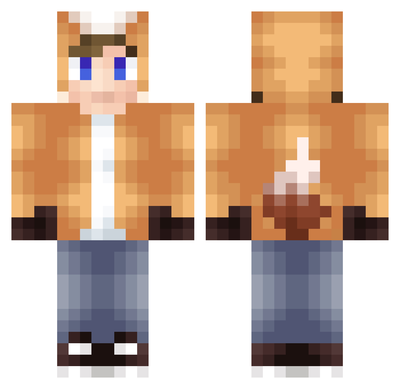 Exactors Minecraft skin, front and back view