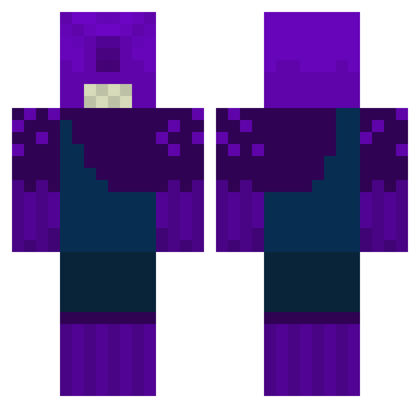 MilkyGuimauve Minecraft skin, front and back view