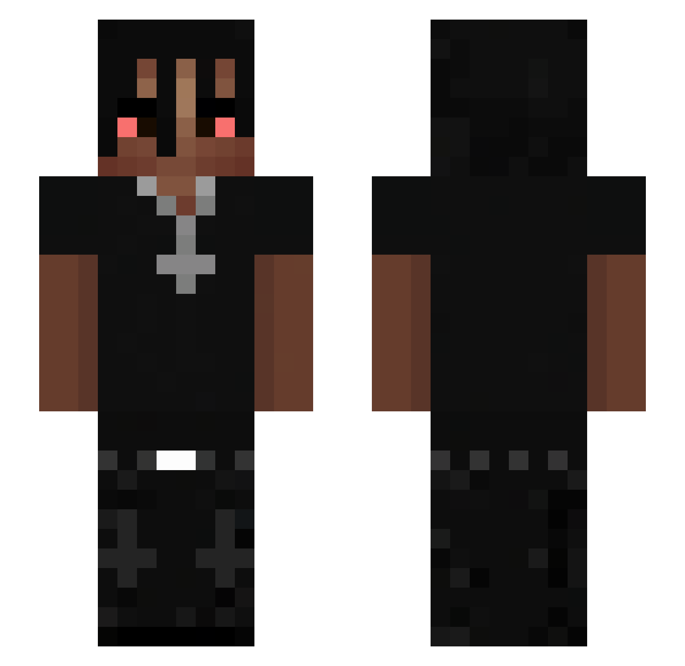 TupacSadiq Minecraft skin, front and back view