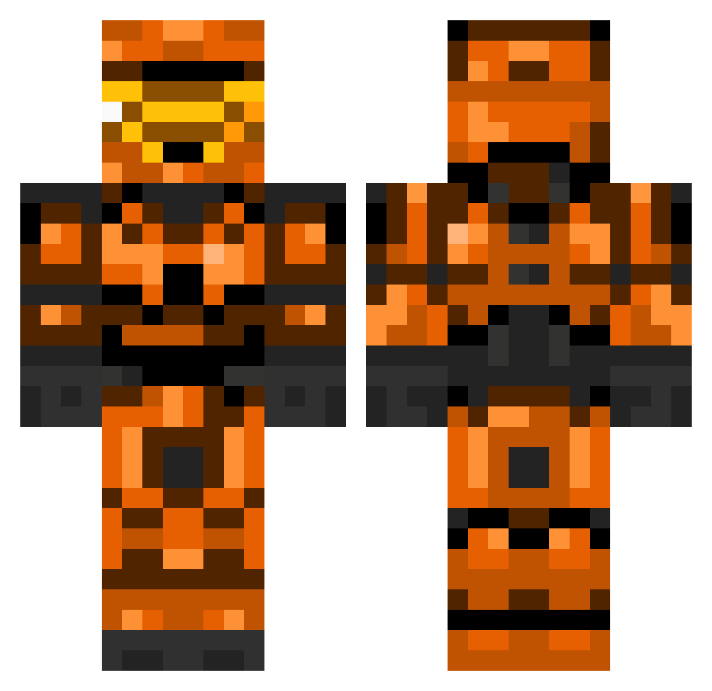 SpdFreak Minecraft skin, front and back view