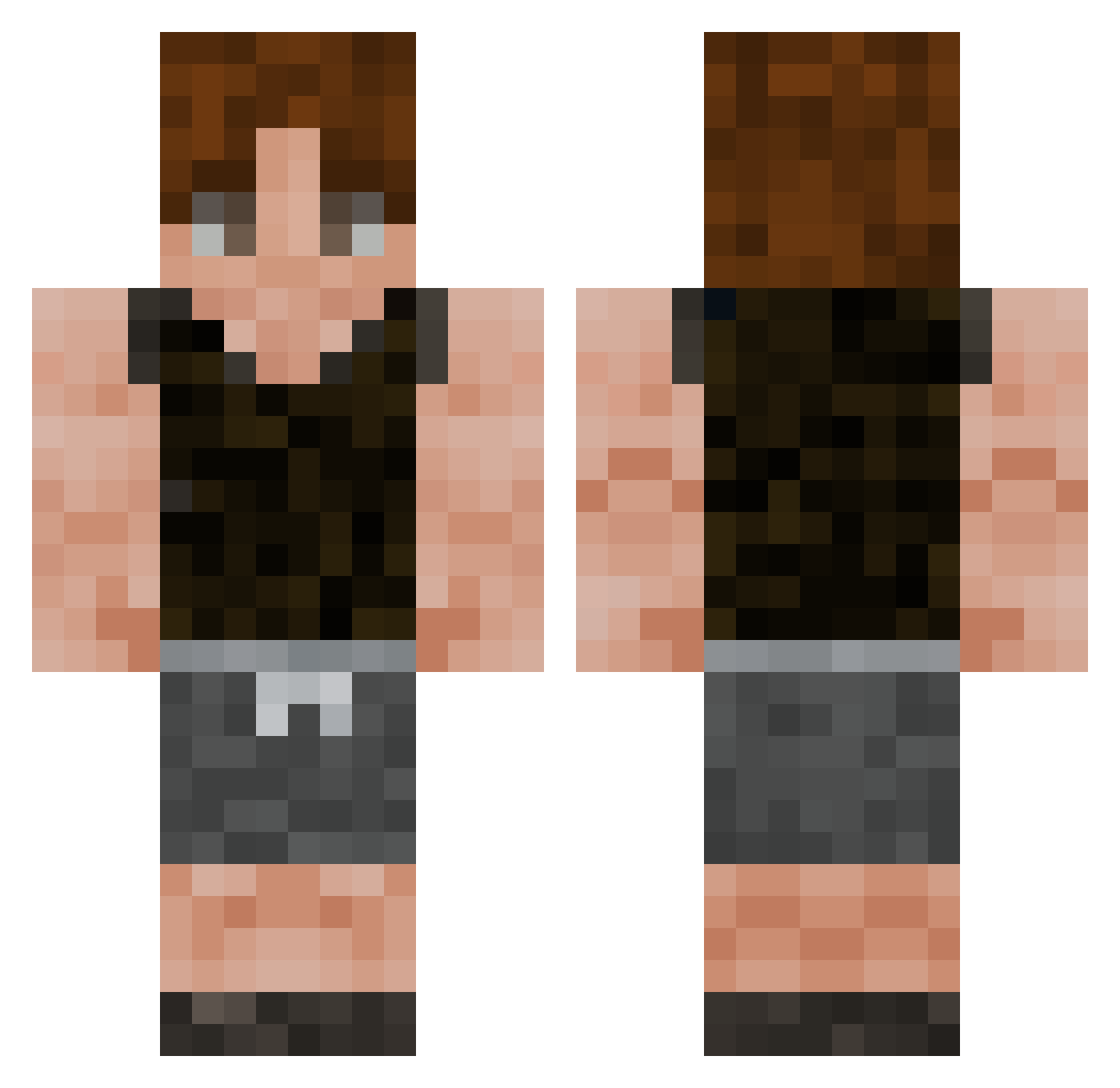 BuffinMC Minecraft skin, front and back view